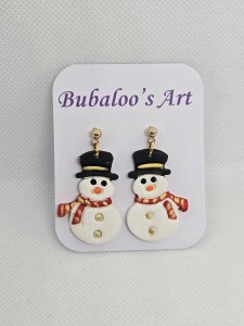Winter Christmas Snowmen Earrings ~ Bubaloo's Art