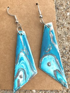 Aqua and Silver earrings