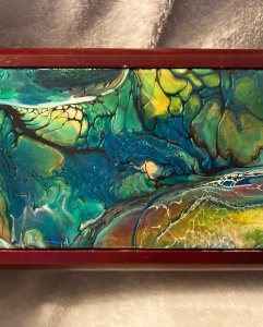 Large Jewelry Box in Shades of Green and Gold