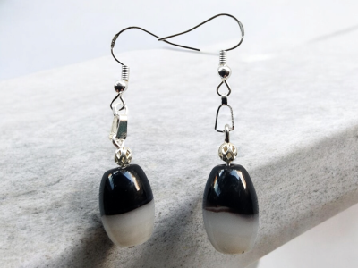 BoHo Chic Barrel shaped glass beaded earring