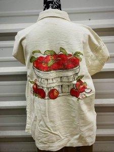 Apple Basket Hand painted Denim Shirt