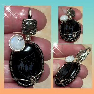 Black Onyx with Wolf & Night sky Image