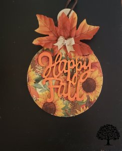 Fall Leaves Round Mini Wood Cutting Board Handmade