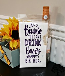 Handmade Canvas Wine Bag, Wine Holder, Birthday Design, Gift for Wine Lovers