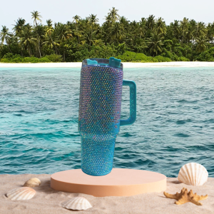 Beachy Bling Tumblers, Beach Cups, Beach Drinkware, Beach Bling, Beachy Bling Cups, Beach Bling Cups