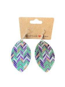 Faux Leather Tear Drop Earrings