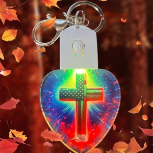 Cross Lighted Keychain