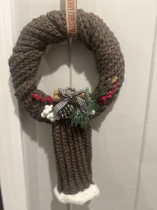 Brown Scarf Holiday Wreath