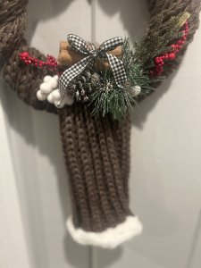 Brown Scarf Holiday Wreath
