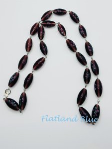 Vintage Hand-painted bead necklace