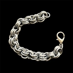 Fun Anodized Aluminum Gunmetal Jump Ring Bracelet
