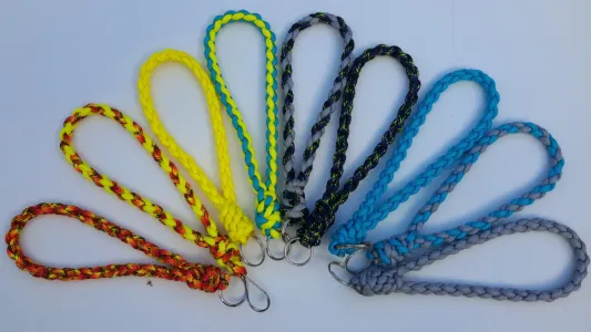 Large Spiral 550 Paracord Wrist Strap, Lanyard, Bracelet, 2 Color