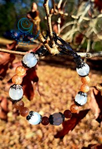 Sun + Moon stones Gunmetal Bracelet
