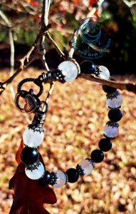 Moonstone + Black Onyx Gunmetal Bracelet