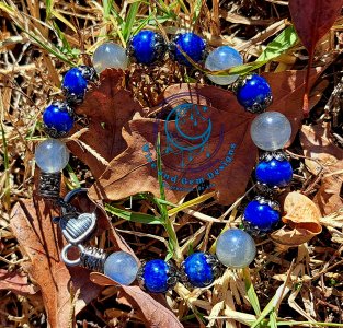 Labradorite + Lapis Lazuli Gunmetal Bracelet