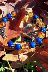 Lapis lazuli + Citrine Gunmetal Bracelet