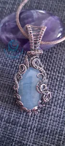Aquamarine Copper Wire Wrapped Pendant