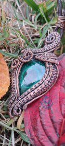 Malachite Copper Wire Wrapped Pendant