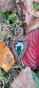 Malachite Copper Wire Wrapped Pendant