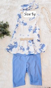 Peplum Tank top and Biker Shorts set (5T)