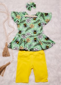 Peplum top and Biker Shorts set (4T)