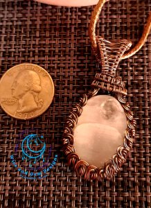 Selenite Copper Wire Wrapped Pendant