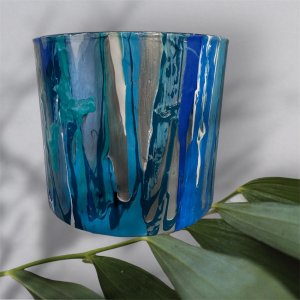 Acrylic Pour Decorative Glass Candle Holder