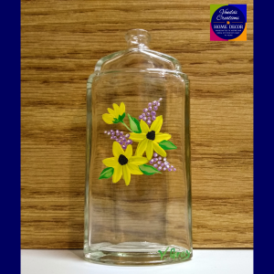 Hand painted bud vase, black eyed susan vase, flower vases, unique gift for her, bottle home decor, Mother's Day gifts