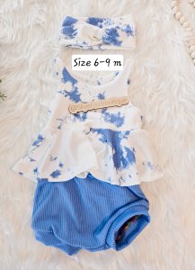Set Peplum Tank, Bummies, headband Set 6-9m