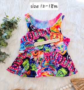 Neon Peplum Tank top Size 12-18m