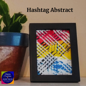 Abstract art, framed small painting, original modern art in easel frame, colorful accent home decor, colorful paintings