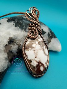 Wild Horse Jasper Copper Wire Wrapped Pendant
