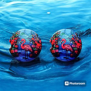 Flamingo Ceramic Car Coasters