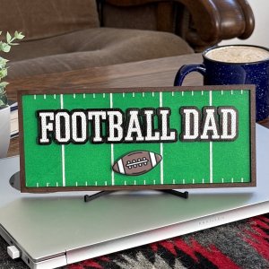 Football Mom Dad Desk Sign Decor