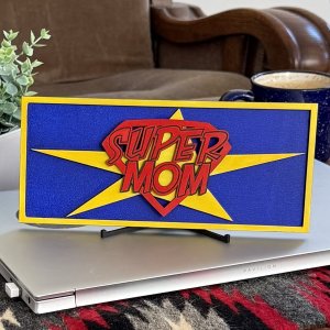 SuperMom Desk Sign Bookshelf Decor