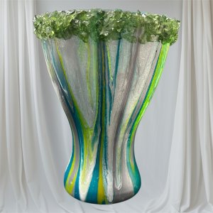 Vibrant Fluid Paint Detailed Vase