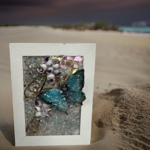 A Delicate Coastal Beauty – Blue Butterfly Shell Art ????✨????
