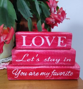 Wood sign home decor, Let's stay in, You are my favorite, romantic decor, love signs, repurposed upcycled wooden spindle decoration