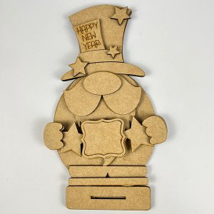Happy New Year Gnome Shelf Sitter - DIY seasonal home decor craft kit - Set of 1