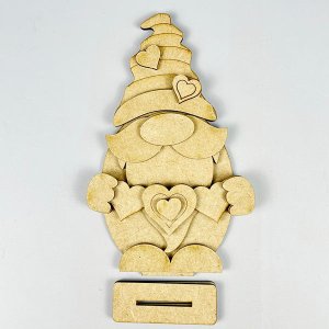 Valentine Gnome Shelf Sitter - DIY seasonal home decor craft kit - Set of 1