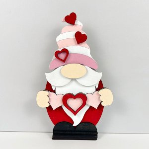 Valentine Gnome Shelf Sitter - DIY seasonal home decor craft kit - Set of 1