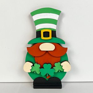 Leprechan Gnome Shelf Sitter - DIY seasonal home decor craft kit - Set of 1
