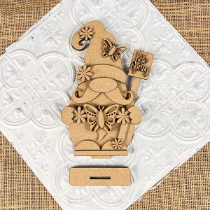Spring Butterfly Gnome Shelf Sitter - DIY seasonal home decor craft kit - Set of 1