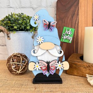 Spring Butterfly Gnome Shelf Sitter - DIY seasonal home decor craft kit - Set of 1