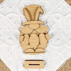 Easter Egg Gnome Shelf Sitter - DIY seasonal home decor craft kit - Set of 1
