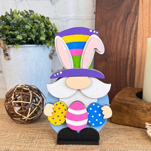 Easter Egg Gnome Shelf Sitter - DIY seasonal home decor craft kit - Set of 1