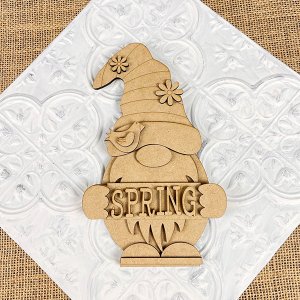 Spring Sign Gnome Shelf Sitter - DIY seasonal home decor craft kit - Set of 1