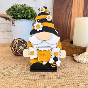 Bee Gnome Shelf Sitter - DIY home decor craft kit - Set of 1