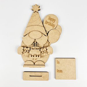 Birthday Gnome Shelf Sitter - DIY home decor craft kit - Set of 1