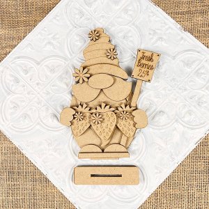 Strawberry Gnome Shelf Sitter - DIY home decor craft kit - Set of 1